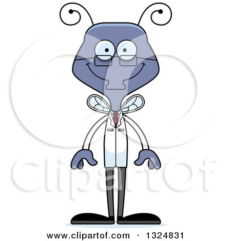 Clipart of a Cartoon Happy Housefly Scientist - Royalty Free Vector Illustration by Cory Thoman
