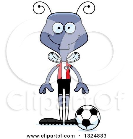 Clipart of a Cartoon Happy Housefly Soccer Player - Royalty Free Vector Illustration by Cory Thoman
