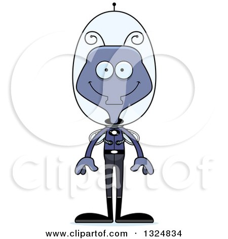 Clipart of a Cartoon Happy Futuristic Space Housefly - Royalty Free Vector Illustration by Cory Thoman