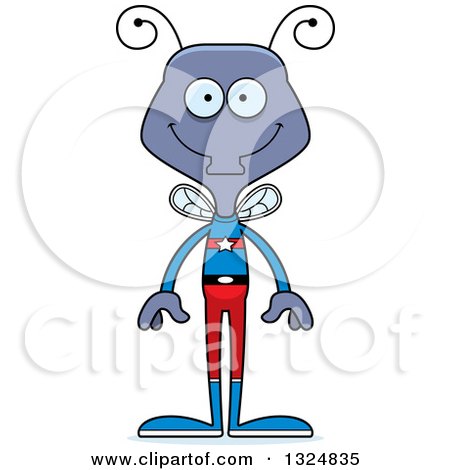 Clipart of a Cartoon Happy Housefly Super Hero - Royalty Free Vector Illustration by Cory Thoman
