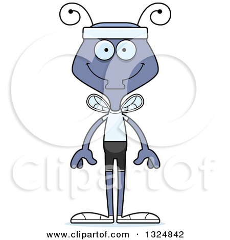 Clipart of a Cartoon Happy Fitness Housefly - Royalty Free Vector Illustration by Cory Thoman