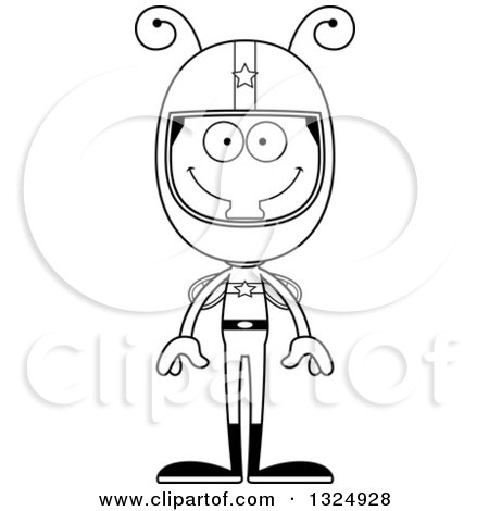 Lineart Clipart of a Cartoon Black and White Happy Housefly Race Car Driver - Royalty Free Outline Vector Illustration by Cory Thoman