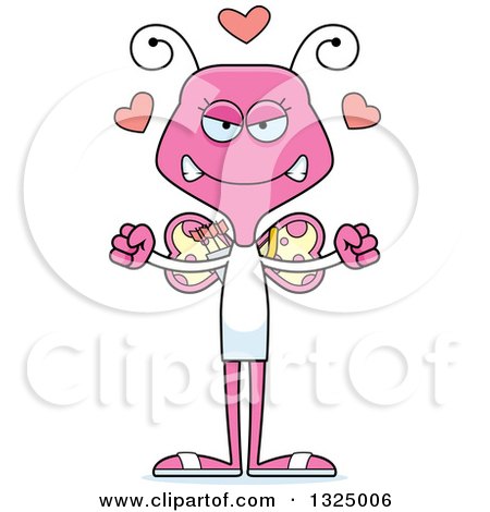 Clipart of a Cartoon Mad Pink Butterfly Valentines Day Cupid - Royalty Free Vector Illustration by Cory Thoman
