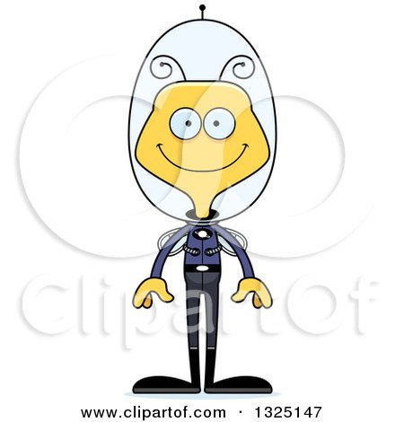Clipart of a Cartoon Happy Futuristic Space Bee - Royalty Free Vector Illustration by Cory Thoman
