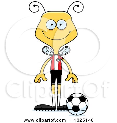 Clipart of a Cartoon Happy Bee Soccer Player - Royalty Free Vector Illustration by Cory Thoman