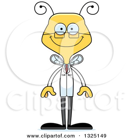 Clipart of a Cartoon Happy Bee Scientist - Royalty Free Vector Illustration by Cory Thoman