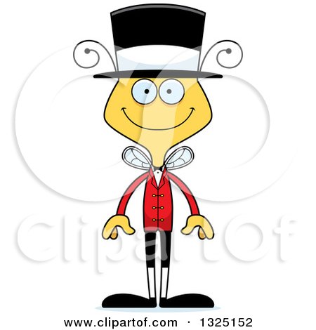 Clipart of a Cartoon Happy Bee Circus Ringmaster - Royalty Free Vector Illustration by Cory Thoman