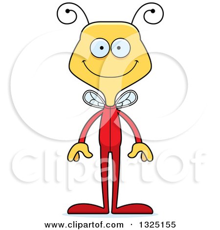 Clipart of a Cartoon Happy Bee in Pajamas - Royalty Free Vector Illustration by Cory Thoman
