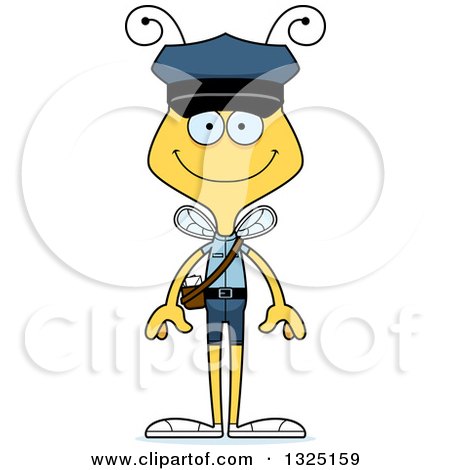 Clipart of a Cartoon Happy Bee Mailman - Royalty Free Vector Illustration by Cory Thoman