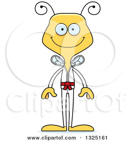 Clipart of a Cartoon Happy Karate Bee - Royalty Free Vector Illustration by Cory Thoman