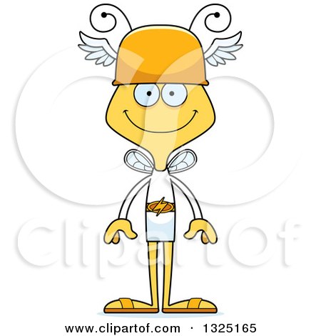 Clipart of a Cartoon Happy Bee Hermes - Royalty Free Vector Illustration by Cory Thoman