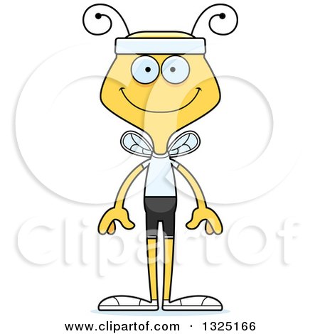 Clipart of a Cartoon Happy Fitness Bee - Royalty Free Vector Illustration by Cory Thoman