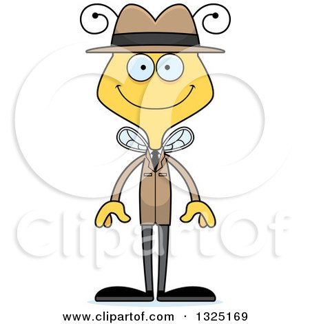 Clipart of a Cartoon Happy Bee Detective - Royalty Free Vector Illustration by Cory Thoman