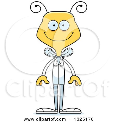 Clipart of a Cartoon Happy Bee Doctor - Royalty Free Vector Illustration by Cory Thoman