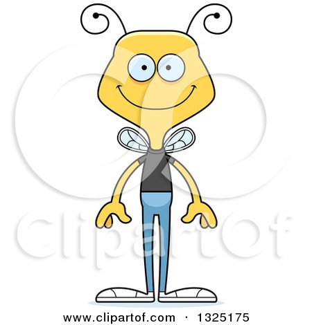 Clipart of a Cartoon Happy Casual Bee - Royalty Free Vector Illustration by Cory Thoman