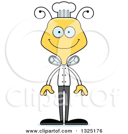 Clipart of a Cartoon Happy Bee Chef - Royalty Free Vector Illustration by Cory Thoman