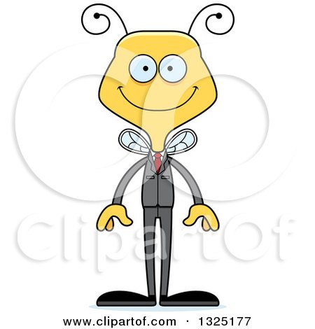 Clipart of a Cartoon Happy Business Bee - Royalty Free Vector Illustration by Cory Thoman