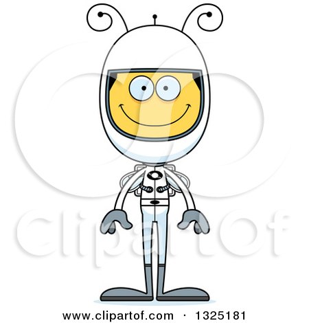 Clipart of a Cartoon Happy Bee Astronaut - Royalty Free Vector Illustration by Cory Thoman