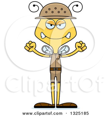 Clipart of a Cartoon Mad Bee Zookeeper - Royalty Free Vector Illustration by Cory Thoman