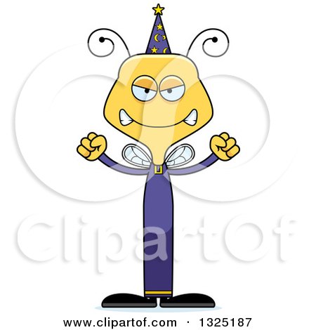 Clipart of a Cartoon Mad Bee Wizard - Royalty Free Vector Illustration by Cory Thoman