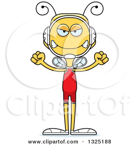 Clipart of a Cartoon Mad Bee Wrestler - Royalty Free Vector Illustration by Cory Thoman