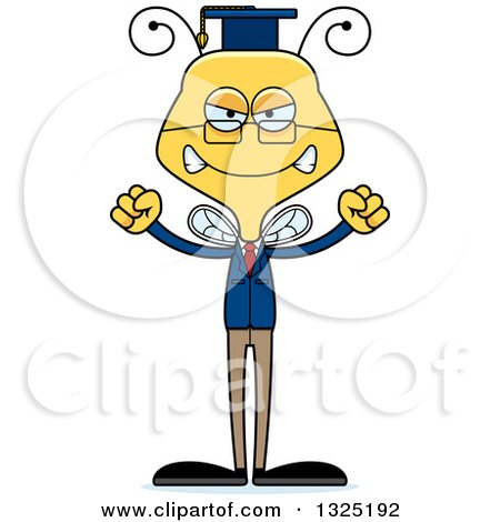 Clipart of a Cartoon Mad Bee Professor - Royalty Free Vector Illustration by Cory Thoman
