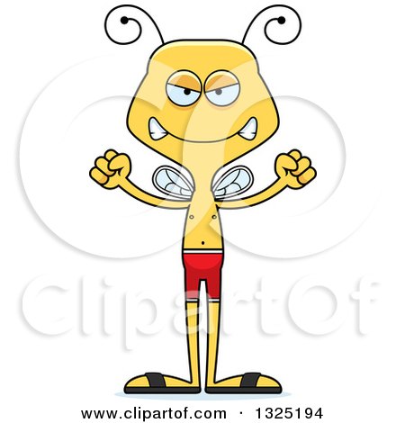 Clipart of a Cartoon Mad Bee Swimmer - Royalty Free Vector Illustration by Cory Thoman