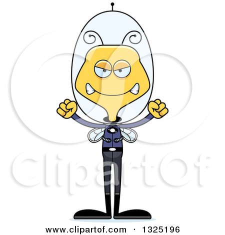 Clipart of a Cartoon Mad Futuristic Space Bee - Royalty Free Vector Illustration by Cory Thoman