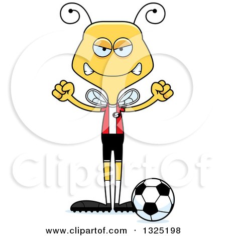 Clipart of a Cartoon Mad Bee Soccer Player - Royalty Free Vector Illustration by Cory Thoman