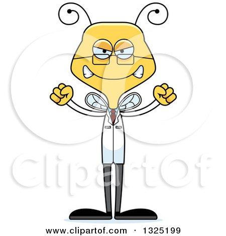 Clipart of a Cartoon Mad Bee Scientist - Royalty Free Vector Illustration by Cory Thoman