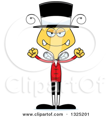 Clipart of a Cartoon Mad Bee Circus Ringmaster - Royalty Free Vector Illustration by Cory Thoman