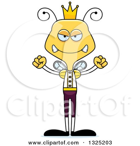 Clipart of a Cartoon Mad Bee Prince - Royalty Free Vector Illustration by Cory Thoman