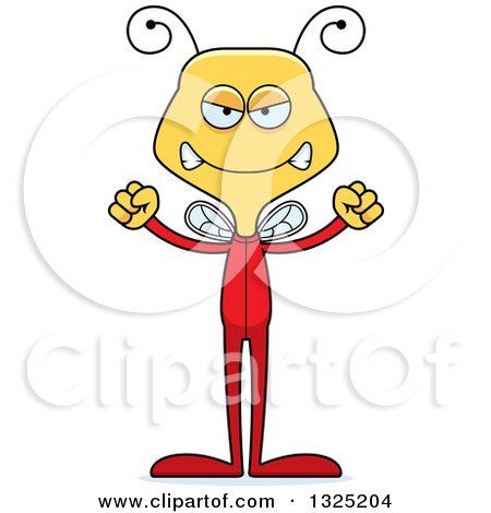 Clipart of a Cartoon Mad Bee in Pajamas - Royalty Free Vector Illustration by Cory Thoman
