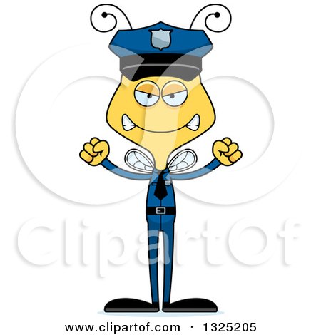 Clipart of a Cartoon Mad Bee Police Officer - Royalty Free Vector Illustration by Cory Thoman