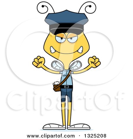 Clipart of a Cartoon Mad Bee Mailman - Royalty Free Vector Illustration by Cory Thoman