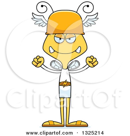 Clipart of a Cartoon Mad Bee Hermes - Royalty Free Vector Illustration by Cory Thoman