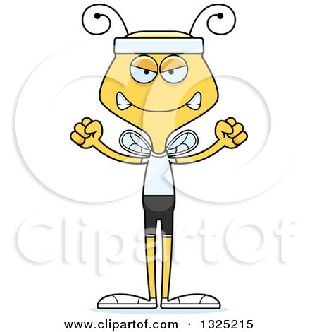 Clipart of a Cartoon Mad Fitness Bee - Royalty Free Vector Illustration by Cory Thoman