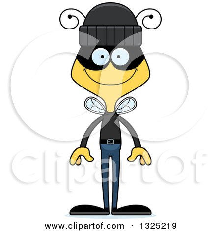 Clipart of a Cartoon Happy Bee Robber - Royalty Free Vector Illustration by Cory Thoman