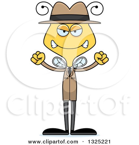 Clipart of a Cartoon Mad Bee Detective - Royalty Free Vector Illustration by Cory Thoman