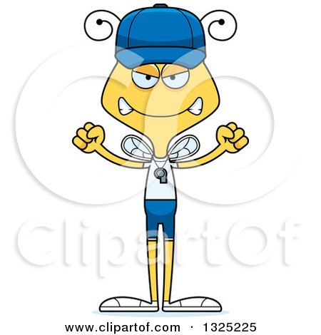 Clipart of a Cartoon Mad Bee Sports Coach - Royalty Free Vector Illustration by Cory Thoman
