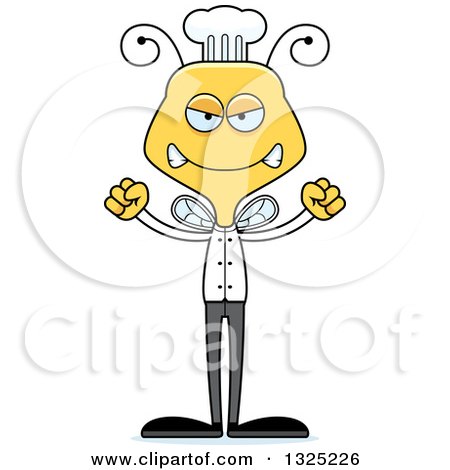 Clipart of a Cartoon Mad Bee Chef - Royalty Free Vector Illustration by Cory Thoman