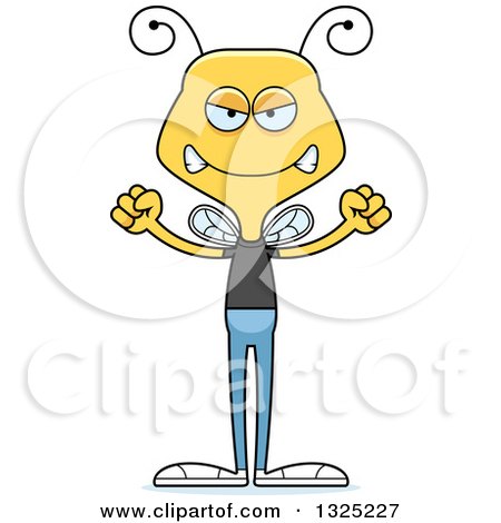 Clipart of a Cartoon Mad Casual Bee - Royalty Free Vector Illustration by Cory Thoman