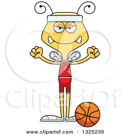 Clipart of a Cartoon Mad Bee Basketball Player - Royalty Free Vector Illustration by Cory Thoman