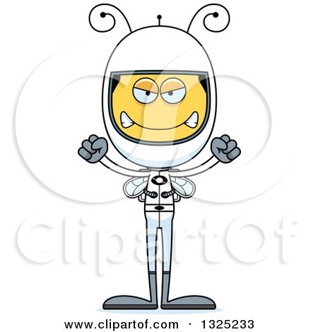 Clipart of a Cartoon Mad Bee Astronaut - Royalty Free Vector Illustration by Cory Thoman