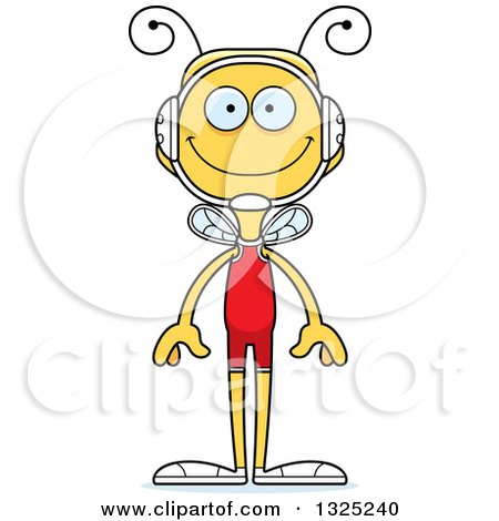 Clipart of a Cartoon Happy Bee Wrestler - Royalty Free Vector Illustration by Cory Thoman