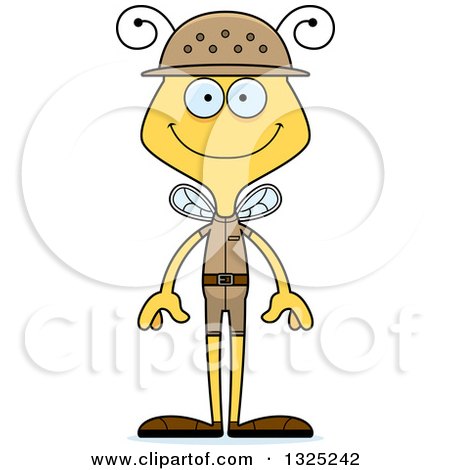 Clipart of a Cartoon Happy Bee Zookeeper - Royalty Free Vector Illustration by Cory Thoman
