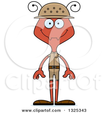 Clipart of a Cartoon Happy Ant Zookeeper - Royalty Free Vector Illustration by Cory Thoman