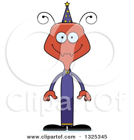 Clipart of a Cartoon Happy Ant Wizard - Royalty Free Vector Illustration by Cory Thoman