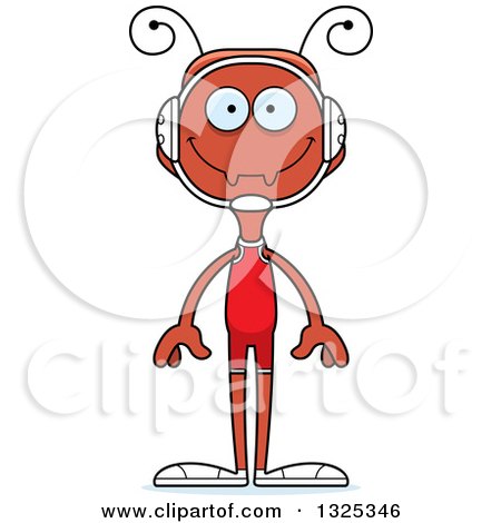 Clipart of a Cartoon Happy Ant Wrestler - Royalty Free Vector Illustration by Cory Thoman