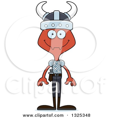 Clipart of a Cartoon Happy Ant Viking - Royalty Free Vector Illustration by Cory Thoman